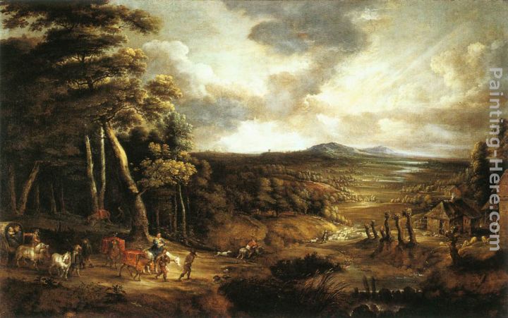 Landscape with the Flight into Egypt painting - Lucas Van Uden Landscape with the Flight into Egypt art painting